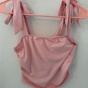 Pink Sleeveless Bow-Tie Women Top